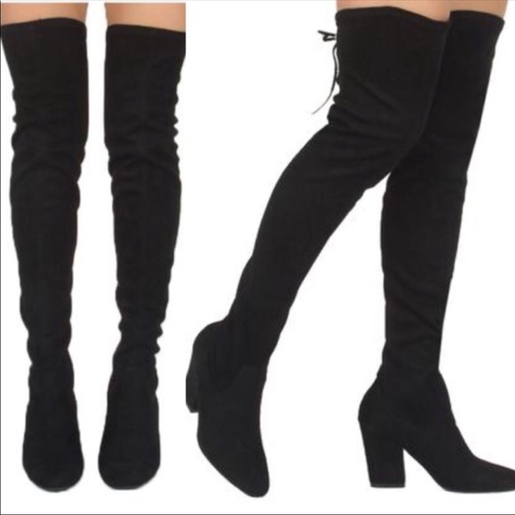 Vegan suede high heel boots - Picture 5 of 8